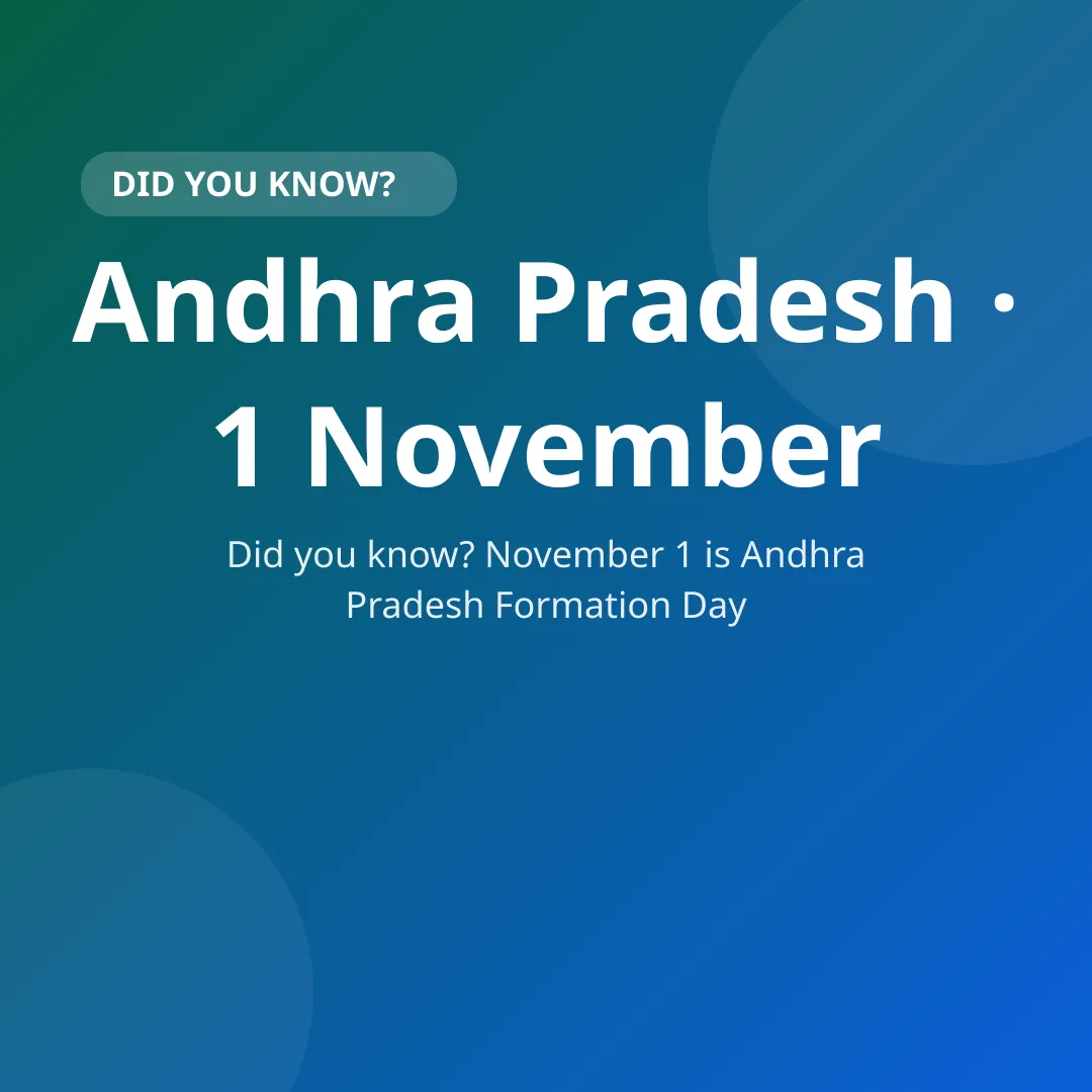 Did you know? November 1 is Andhra Pradesh Formation Day